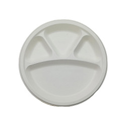 Disposable Plate 11 inch Sectioned Plate  (Pack of 25) - White